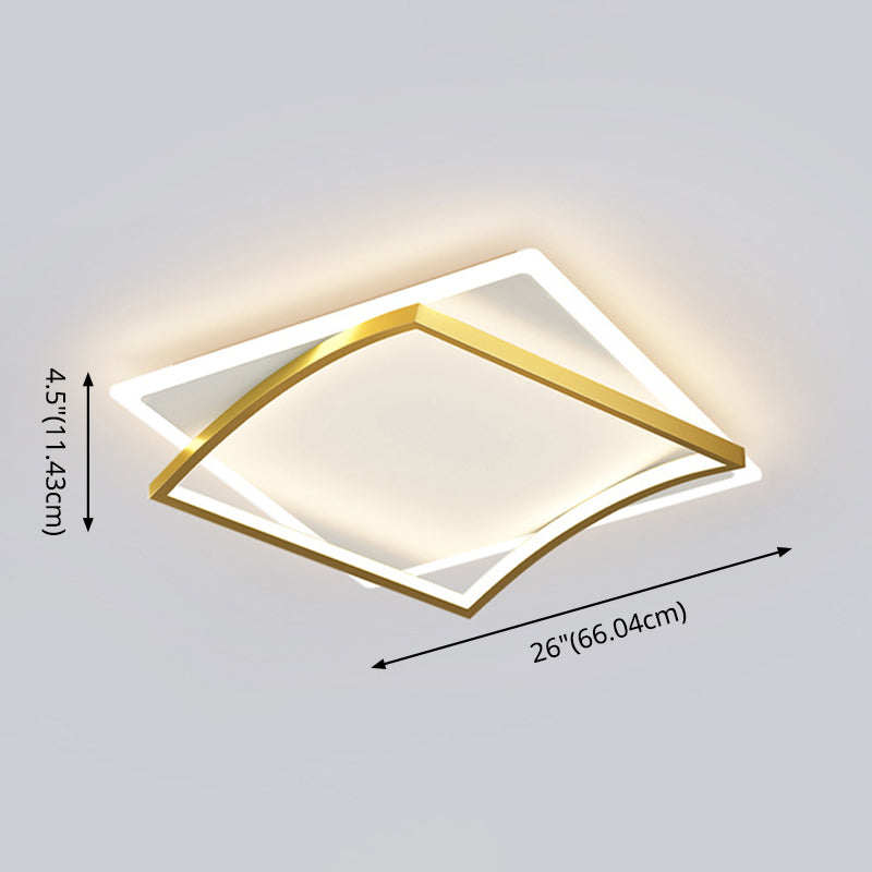 Modern Minimalist Geometric Flush Mount Led Ceiling Light For Bedrooms