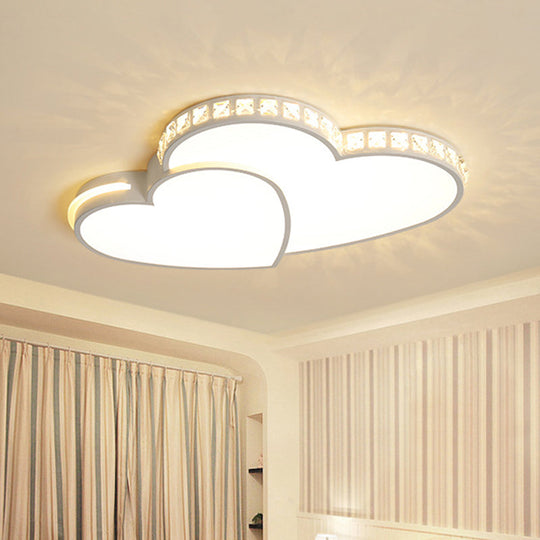 Led Heart Flush Mount Ceiling Light - 20.5’/24.5’ Simple White Acrylic Warm/White/3 Color Ideal