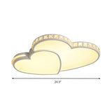 Led Heart Flush Mount Ceiling Light - 20.5’/24.5’ Simple White Acrylic Warm/White/3 Color Ideal