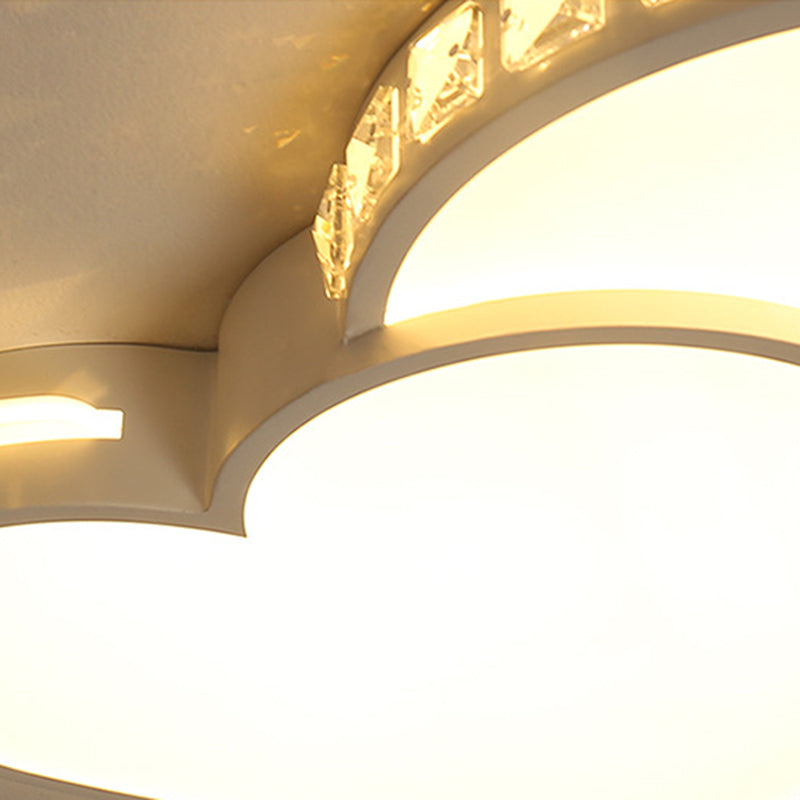 Led Heart Flush Mount Ceiling Light - 20.5’/24.5’ Simple White Acrylic Warm/White/3 Color Ideal