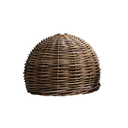 Retro Hand-Woven Rattan Bird Nest Shade Coffee Shop Hanging Light Fixture