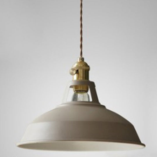 Nordic Style Hanging Lamp With Metal Shade And Colorful Macaron Finish For Kitchen Barn Khaki