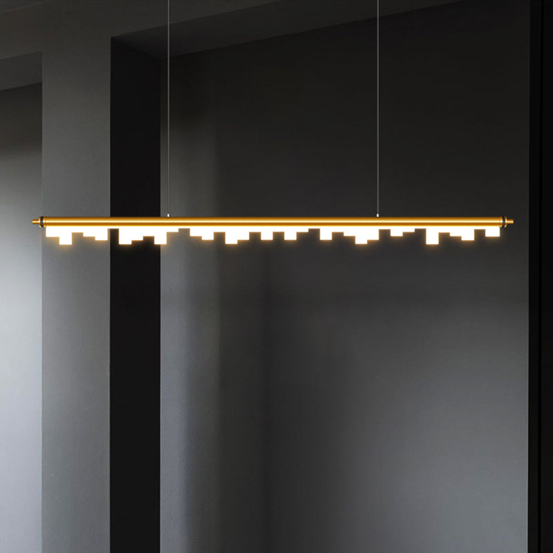 Modern Matte Metal Island Led Ceiling Light With Simple Acrylic Shade