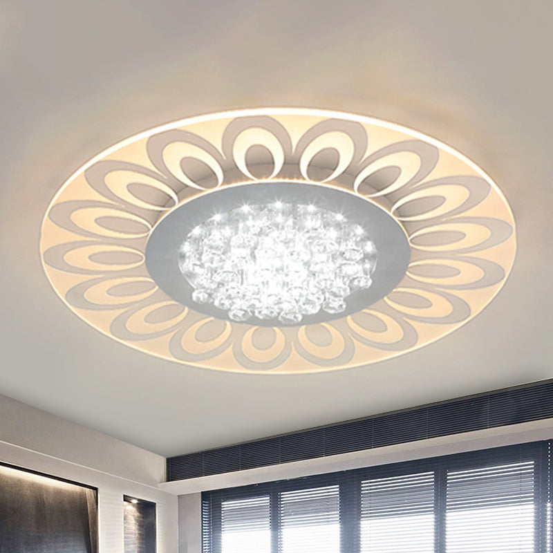 Modern Crystal Led Flush Mount Lighting In Multiple Light Options Various Sizes Available