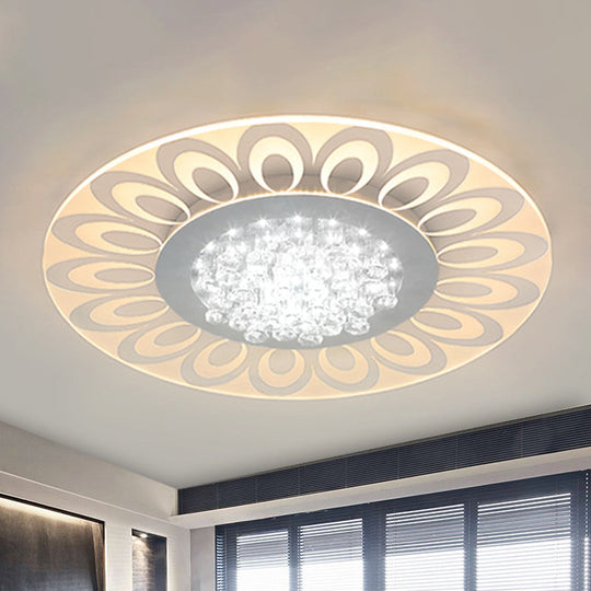 Modern Crystal Led Flush Mount Lighting In Multiple Light Options Various Sizes Available