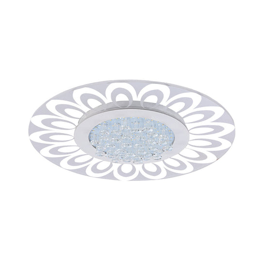 Modern Crystal Led Flush Mount Lighting In Multiple Light Options Various Sizes Available