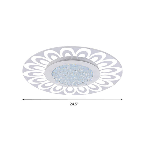 Modern Crystal Led Flush Mount Lighting In Multiple Light Options Various Sizes Available