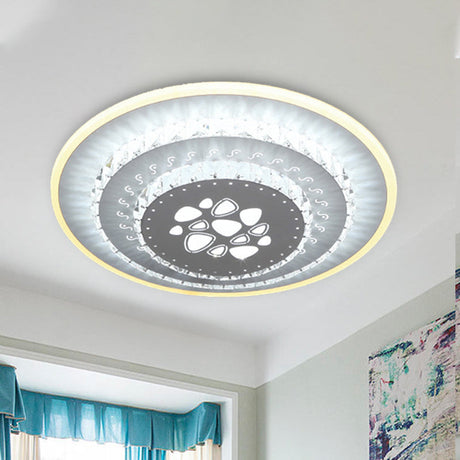 Modern Crystal Ceiling Mount Led Light Fixture For Bedroom - White Loving Heart/Square/Rose Design