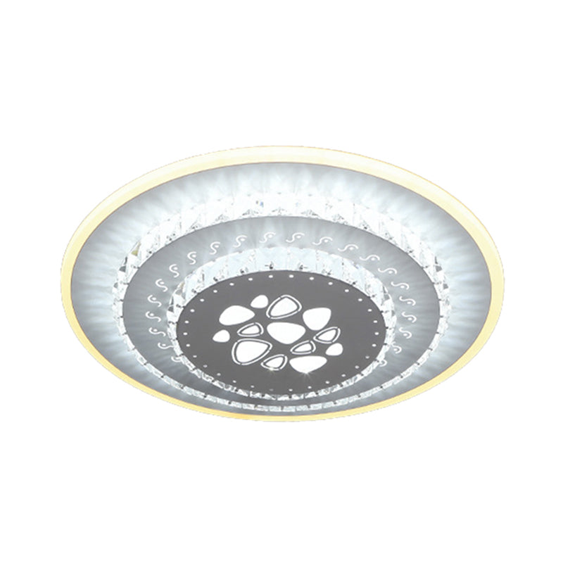 Modern Crystal Ceiling Mount Led Light Fixture For Bedroom - White Loving Heart/Square/Rose Design