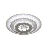 Modern Crystal Ceiling Mount Led Light Fixture For Bedroom - White Loving Heart/Square/Rose Design