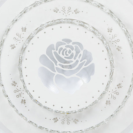 Modern Crystal Ceiling Mount Led Light Fixture For Bedroom - White Loving Heart/Square/Rose Design