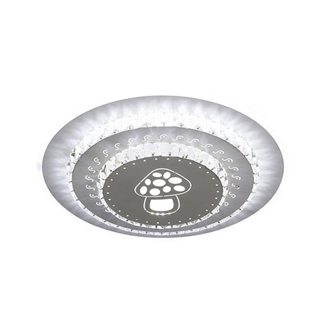 Modern Crystal Ceiling Mount Led Light Fixture For Bedroom - White Loving Heart/Square/Rose Design