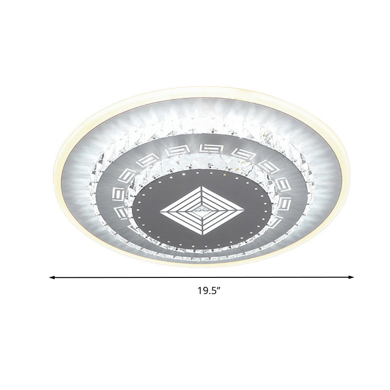 Modern Crystal Ceiling Mount Led Light Fixture For Bedroom - White Loving Heart/Square/Rose Design