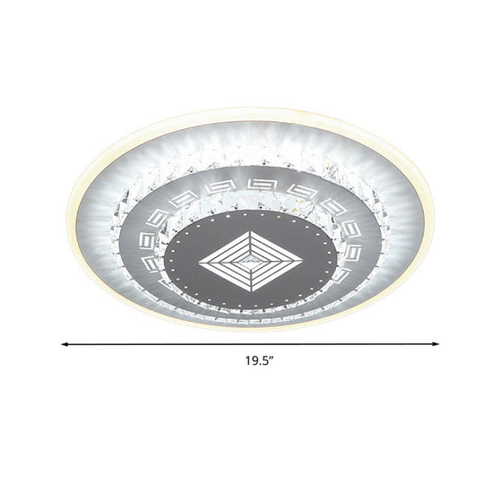 Modern Crystal Ceiling Mount Led Light Fixture For Bedroom - White Loving Heart/Square/Rose Design