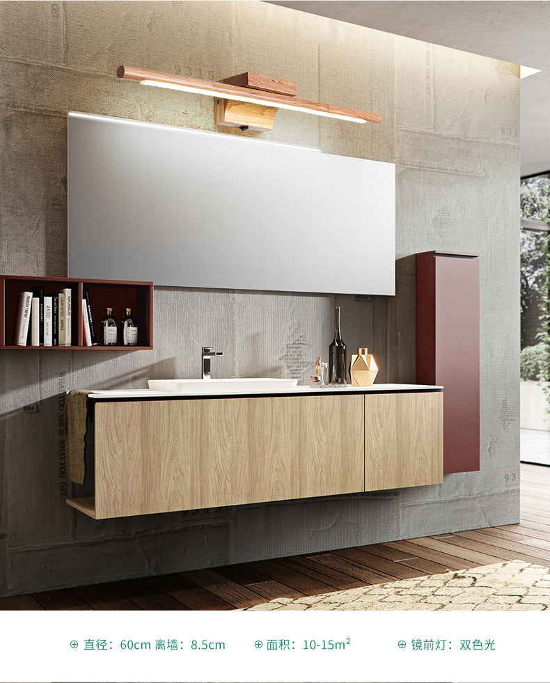 Simplistic Wooden Led Wall Mounted Vanity Light Fixtures For Bathrooms