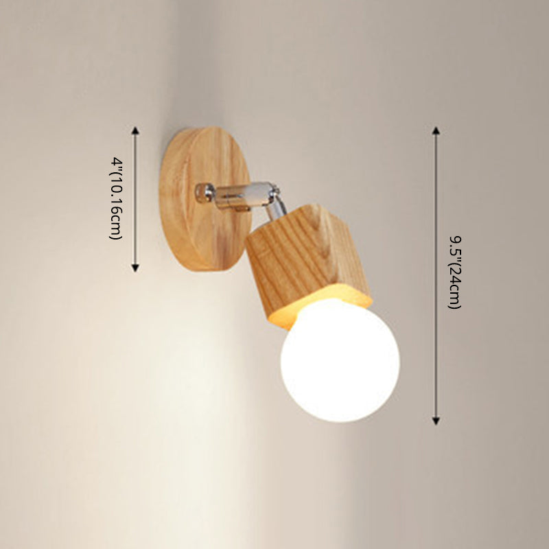 Adjustable Wooden Vanity Mirror Light: Modern Sconce For Bathroom