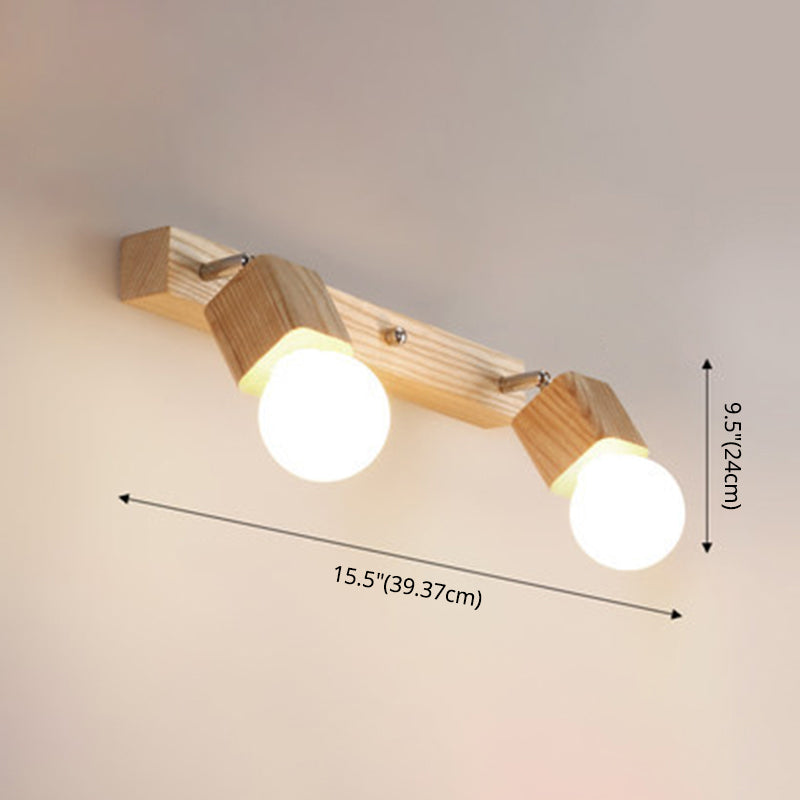 Adjustable Wooden Vanity Mirror Light: Modern Sconce For Bathroom