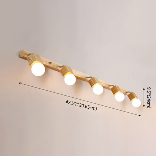 Adjustable Wooden Vanity Mirror Light: Modern Sconce For Bathroom