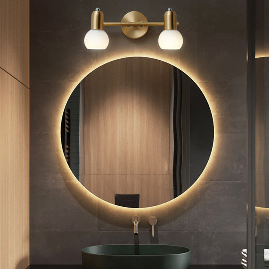 Nordic Luxury Metal Vanity Mirror Lights - Down Lighting Bath With Glass Shade