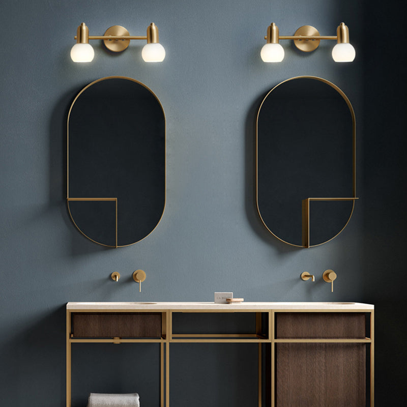 Nordic Luxury Metal Vanity Mirror Lights - Down Lighting Bath With Glass Shade