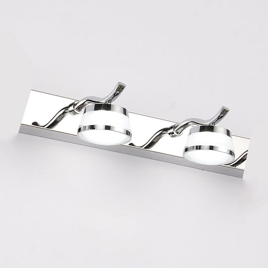 Led Crystal Vanity Mirror Lights - Modern Stainless Steel Bathroom Sconce