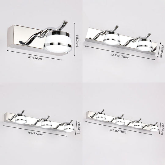 Led Crystal Vanity Mirror Lights - Modern Stainless Steel Bathroom Sconce