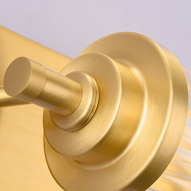 Modern Gold Metal Led Crystal Vanity Sconce - Wall Mounted Mirror Front For Bath