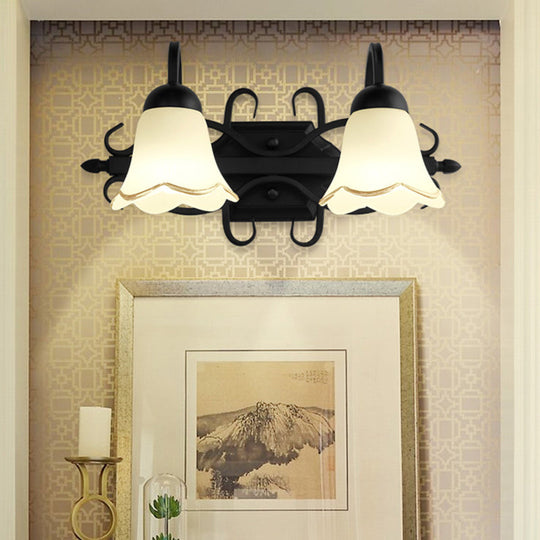 Opal Glass Metal Vanity Sconce For Modern Bathrooms