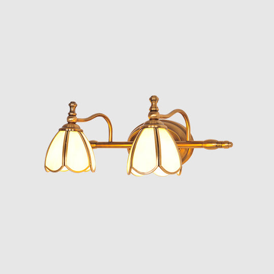Colonial Style Vanity Lights With Metal Arms For Bathroom Mirrors 2 / Gold