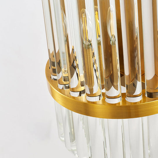 Modern Golden Wall Sconce With Crystal Shade Bedside Mount Light (12/21.5 W)