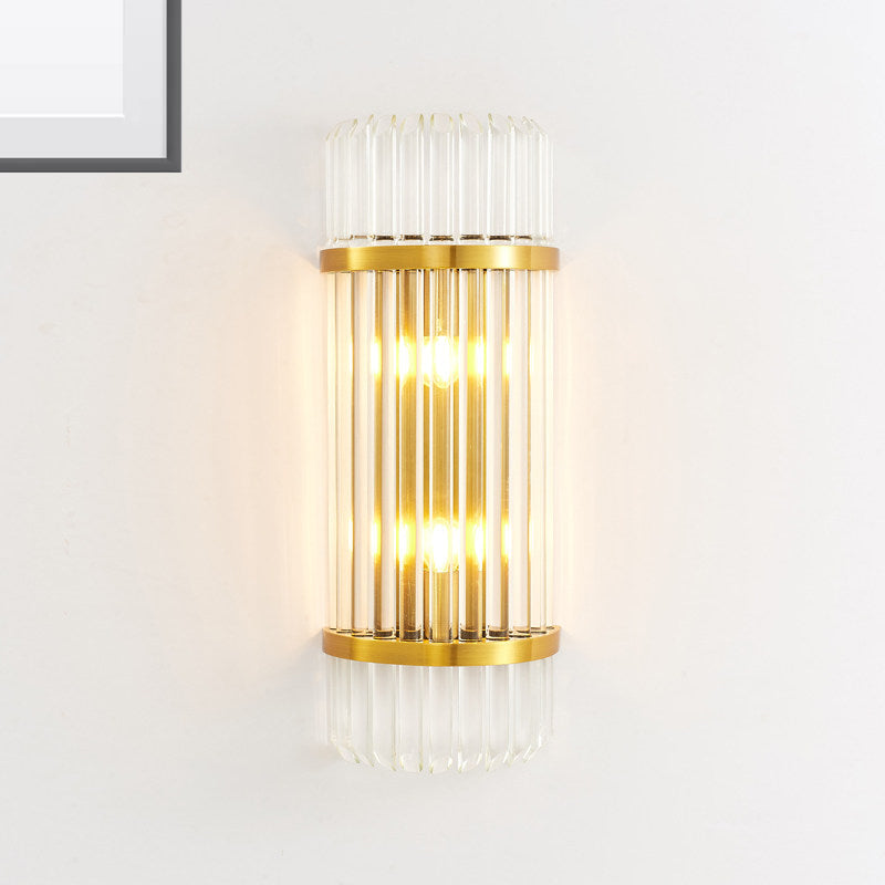 Modern Golden Wall Sconce With Crystal Shade Bedside Mount Light (12/21.5 W) Gold / 21.5