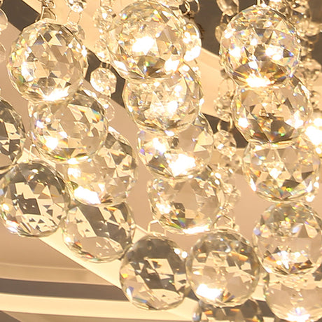 Led Triangle Crystal Ceiling Lamp - Simple & Stylish Flush Mount Fixture In Warm/White Light (3