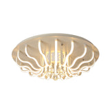 Curved Acrylic Flush Mount Led Ceiling Lamp In White: Simple Modern Design (27’/31.5’ W
