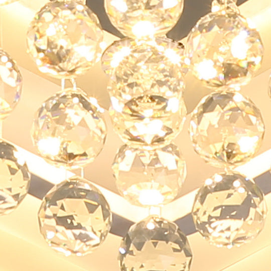 Square Crystal Led Flush Ceiling Light - 19.5’/23.5’/27.5’ Sizes Modern White Design