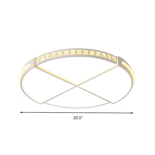 16.5’/20.5’ Simple Round Led Flush Mount Lamp - White Ceiling Light Fixture For Bedroom Warm/White