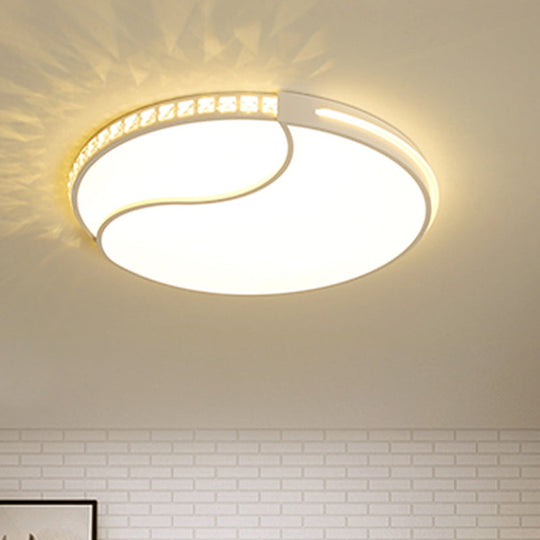 Premium 16.5/20.5/24.5 White Led Ceiling Mount Round Flush Light Fixture In Warm/White Sleek Acrylic