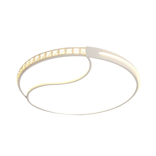 Premium 16.5/20.5/24.5 White Led Ceiling Mount Round Flush Light Fixture In Warm/White Sleek Acrylic