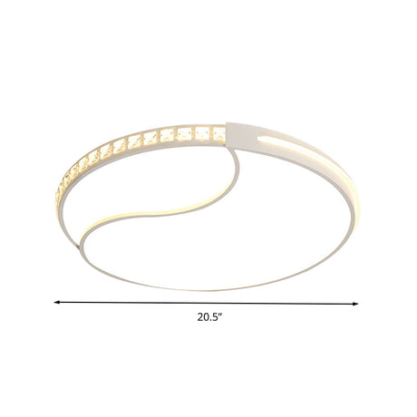 Premium 16.5/20.5/24.5 White Led Ceiling Mount Round Flush Light Fixture In Warm/White Sleek Acrylic