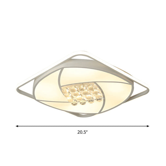 Modern Flushmount Led Light With Acrylic And Crystal Accents - Available In 16.5’ 20.5’ Widths