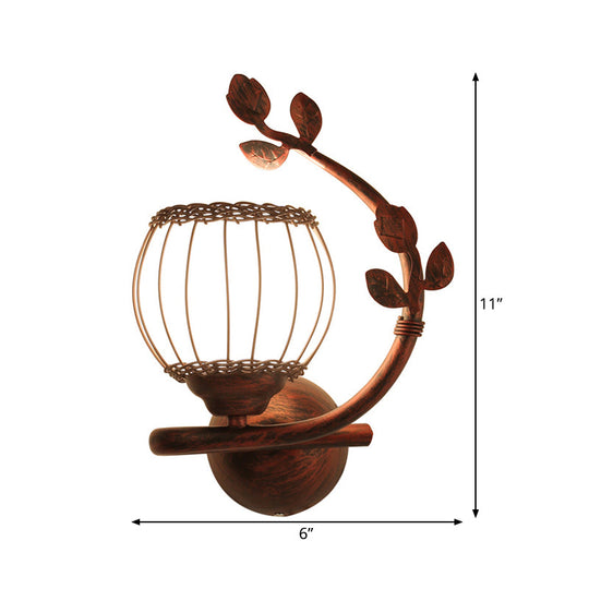 Rustic Wall Mounted Bedroom Lamp With Milky Glass Shade - Dark Wood Sconce Light (Right/Left)