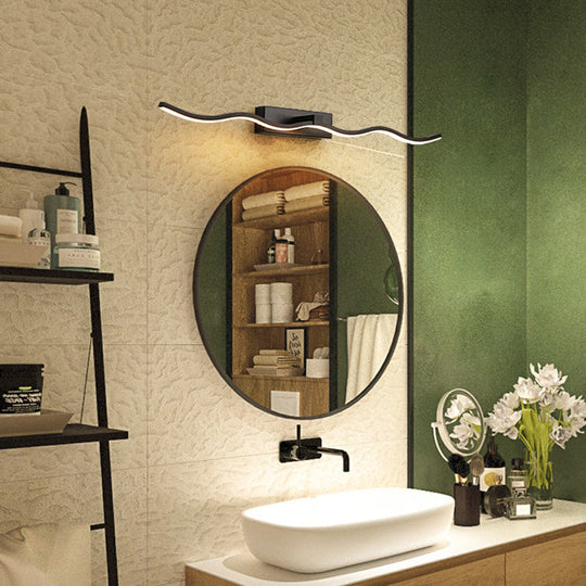Modern Minimalist Metal Wall Vanity Light With Waving Design