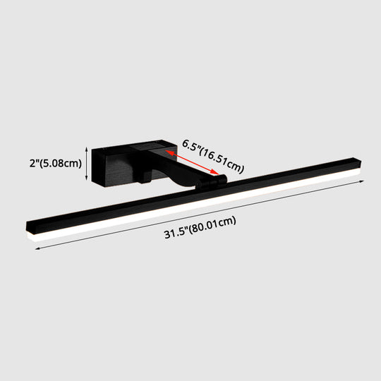 Nordic Minimalist Rectangular Metal Single Vanity Wall Light Fixture