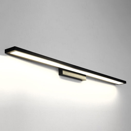 Modern Minimalist Vanity Wall Light In Aluminum With Rectangular Shape Black / 35.5 White