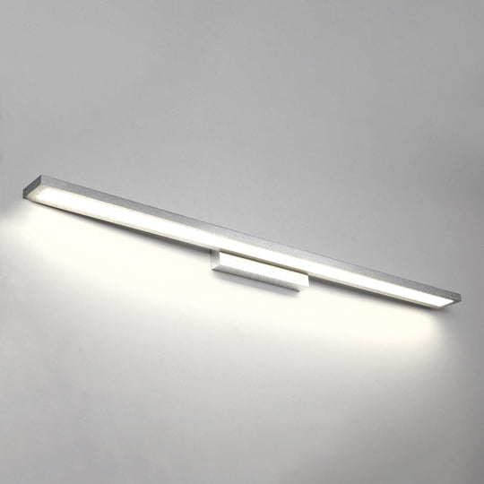 Modern Minimalist Vanity Wall Light In Aluminum With Rectangular Shape Silver / 35.5 White