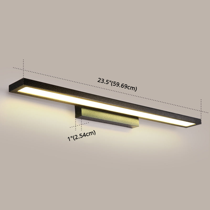 Modern Minimalist Vanity Wall Light In Aluminum With Rectangular Shape