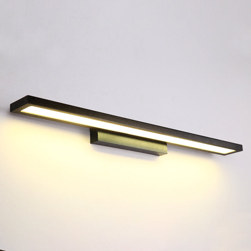 Modern Minimalist Vanity Wall Light In Aluminum With Rectangular Shape Black / 23.5 Warm