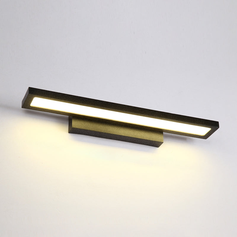 Modern Minimalist Vanity Wall Light In Aluminum With Rectangular Shape Black / 16 Warm