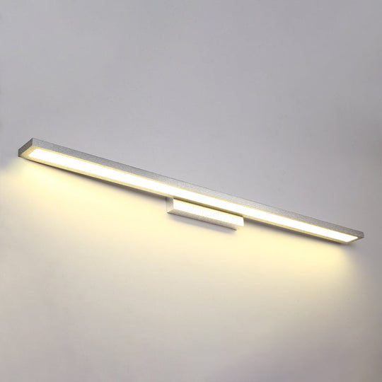 Modern Minimalist Vanity Wall Light In Aluminum With Rectangular Shape Silver / 35.5 Warm