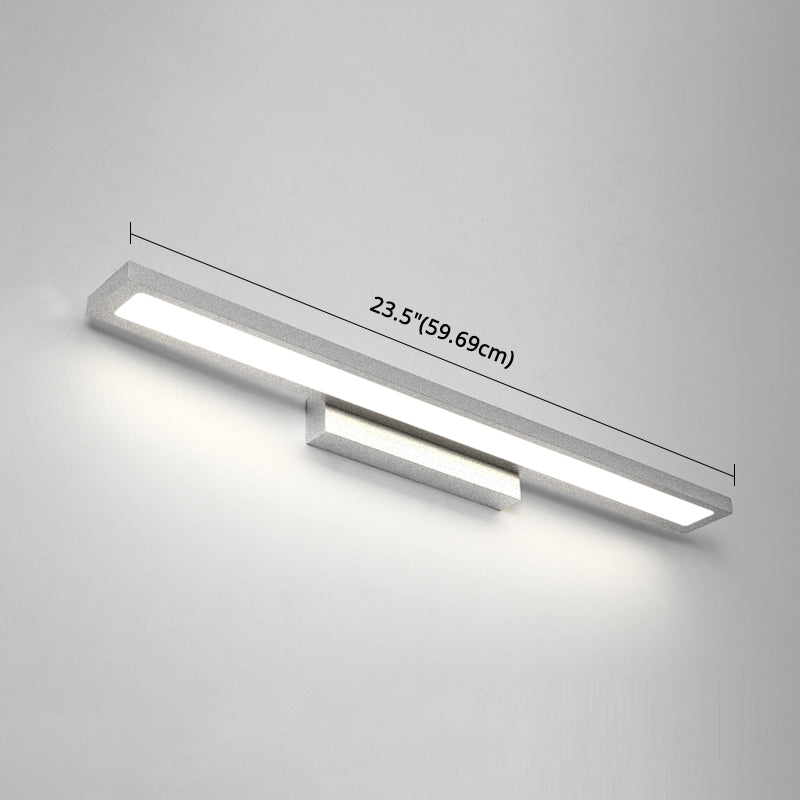 Modern Minimalist Vanity Wall Light In Aluminum With Rectangular Shape