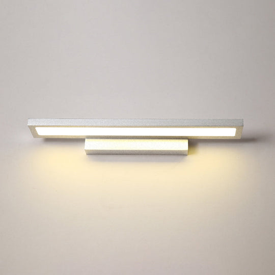 Modern Minimalist Vanity Wall Light In Aluminum With Rectangular Shape Silver / 16 Warm